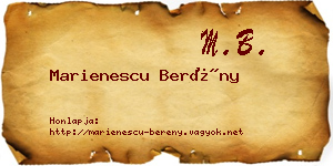 Marienescu Berény névjegykártya